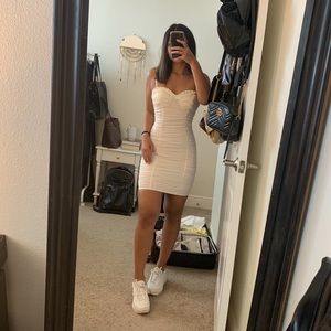 Tigermist White Cinched Dress - Size S - NWT